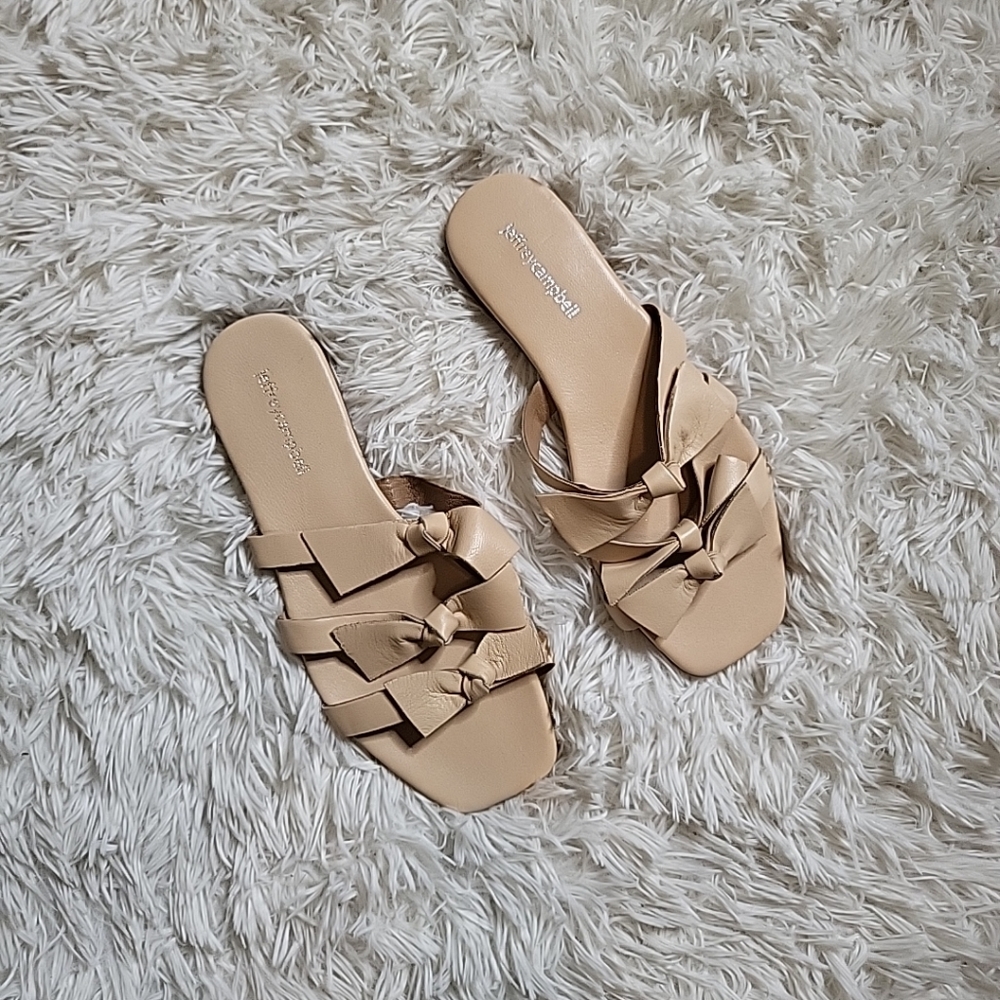 Jeffrey Campbell Sandals Lynx Slides Leather Bows Sandals Women's Cute - 8 - Picture 9 of 11